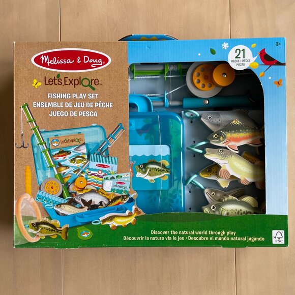 NEW Melissa & Doug Let’s Explore Fishing Play Set – 21 Pieces - FSC Certified - Picture 2 of 9
